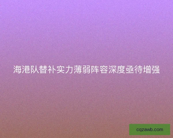 海港队替补实力薄弱阵容深度亟待增强 海港队替补实力薄弱阵容深度亟待增强